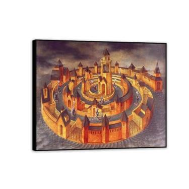 Imagem de Remedios Varo Paintings Trasitoen Espiral Remedios Varo Pôster de parede Surrealismo Arte em tela para sala de estar escritório decoração de parede presente pronto para pendurar 65 x 50 cm (66.0x48.3