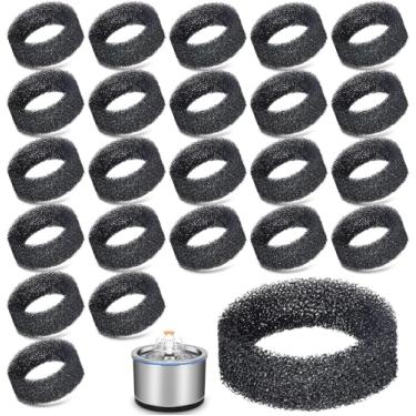 Imagem de Filtro de fonte para animais de estimação, 24 peças, fonte de água para gatos, esponja, filtro, esponja, esponja, para 2,2 L, 2,5 L, 2,381 g, fonte de aço inoxidável para gatos