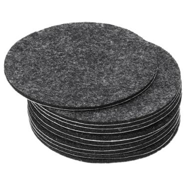 Imagem de Feltro de base de lâmpada de 7,6 cm de diâmetro, pacote com 10 unidades, 2 mm de espessura, adesivo macio, antiderrapante, antiarranhões, feltro para lâmpada, móveis, artesanato, cinza escuro