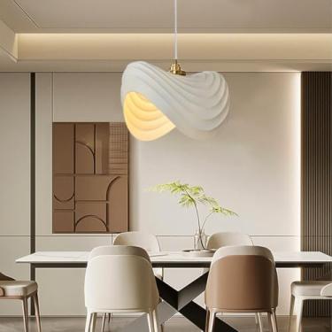 Imagem de Luminária pendente moderna, com design criativo em estilo Wabi Sabi, altura ajustável, LED branco nórdico para restaurante, soquete E27, ideal para sala de estar, sala de jantar ou bar.