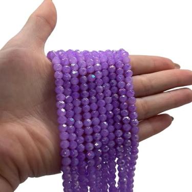 Imagem de Fios de Cristais 6mm para Bijuteria e Artesanato – 10 Fios com ~850 Pedras da Mesma Cor (Lilás Opal Boreal)