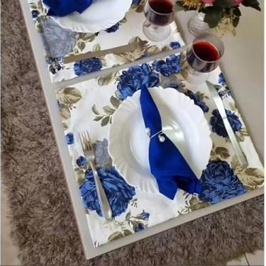 Imagem de Jogo Americano 6 Peças Mesa Posta Café da Manhã Jantar Guardanapo Porta-Guardanapo Elegante (JA002)