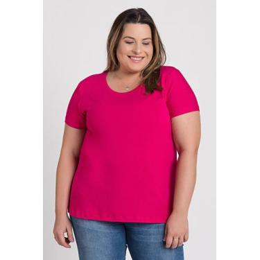Imagem de T-shirt Feminina Plus Size Visco Básica - Serena, G4, Pink