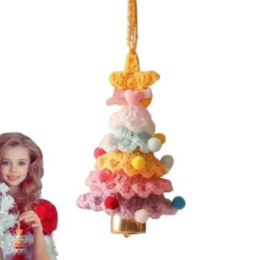 Imagem de Enfeites de Natal de Crochê,Enfeites de Crochê de Natal - Decoração de interiores de carro em forma de árvore de Natal,Enfeites decorativos de árvore de Natal, pingentes de Natal pendurados em carro p
