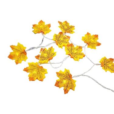 Imagem de Luzes de Fita Fada Folha Maple Halloween 40LEDs Iluminação Decorativa Suspensa Operada por Bateria para Decoração Festa Interna Jardim e Pátio