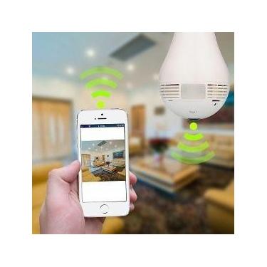 Imagem de Câmera Espiã Formato De Lampada 360º Wifi Panorâmica V380! - oem