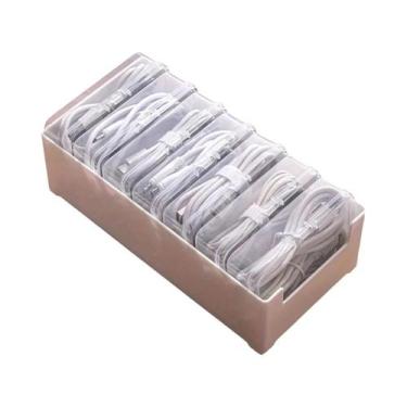 Imagem de Caixa Organizadora De Cabos De Mesa Com 7 Compartimentos Para Armazena
