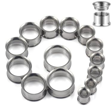 Imagem de Kwoencxi 12 mm-25 mm alargador duplo alargador de orelha kit de medição de calibre 12 mm 14 mm 16 mm 18 mm 20 mm 22 mm 25 mm