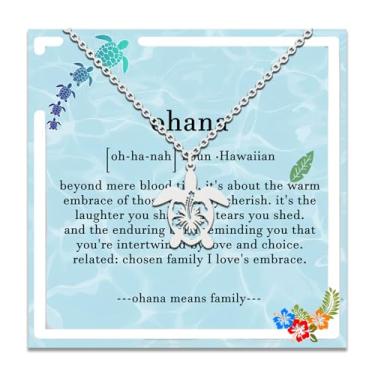 Imagem de Colar de tartaruga marinha Ohana significa família tartaruga joia para mulheres, pingente de tartaruga presentes para mulheres, presentes de tartaruga, presentes para mulheres, joias de verão, joias