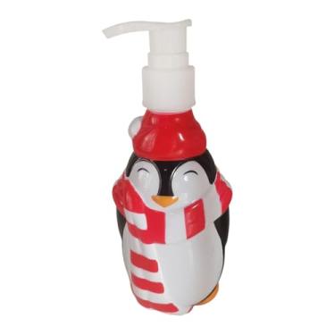 Imagem de Baoblaze Dispensador de sabonete natalino, frasco com bomba para detergente de louça, frasco vazio recarregável para viagem, sabonete líquido, óleos de, Pinguim