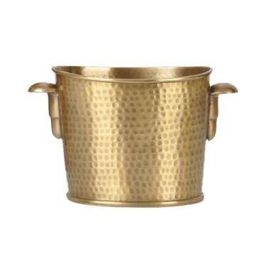 Imagem de Balde de gelo martelado feito à mão em latão requintado para festa champanhe conjunto de bar de vinho tinto ornamentos decorativos para sala de estar banheira de bebida