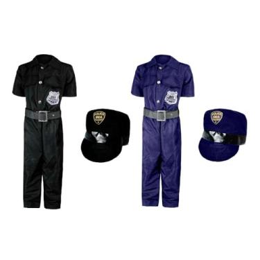 Imagem de Fantasia Policial Infantil Com Quepe Algemas e Cinto