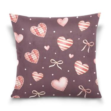 Imagem de Wassud Capas de almofada decorativas com fitas de corações 40,6 x 40,6 cm para sofá, sofá, casa, casa de fazenda, decoração de quarto