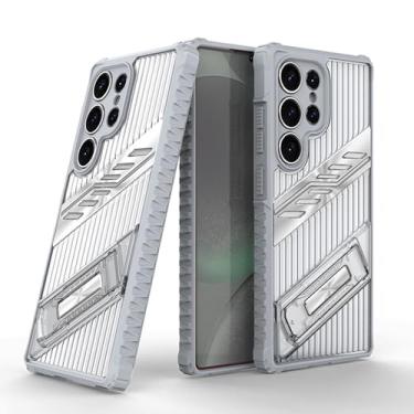 Imagem de LTLMYDAM Capa vazada para Samsung Galaxy S26 Ultra/S26 Plus/S26, capa fosca transparente com suporte mini capa de proteção de lente fina de dissipação de calor, prata, S26