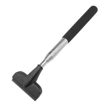 Imagem de Rodo de para-brisa portátil retrátil multifuncional, limpador de espelho retrovisor de carro limpo, limpador de janela 2 em 1, ótimo para posto de gasolina, vidro, chuveiro, para-brisas, preto