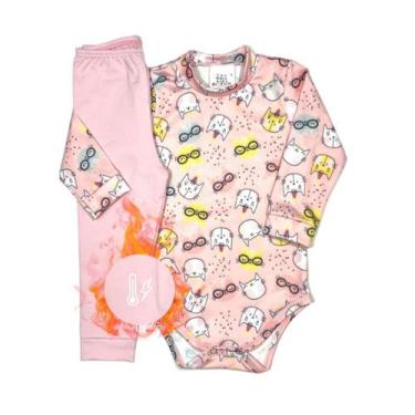 Imagem de Conjunto Body Calça Infantil Térmico Segunda Pele Peluciado - Pettenat