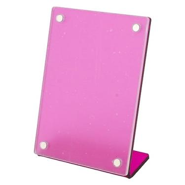 Imagem de Acouto Porta-retratos Autônomo de Acrílico Transparente Em Forma de L de 3 Polegadas para Casa ou Escritório - Exibição Versátil Em Vermelho Rosa (Roxo)