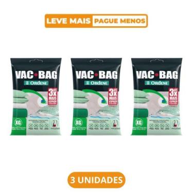 Imagem de Kit 3 Sacos a Vácuo Extragrande Transparente 80cm x 1m Vac Bag Ordene