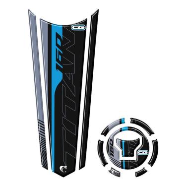 Imagem de Adesivo Protetor Tanque E Bocal Gravata Honda Titan 160 Acima 2018 Azul