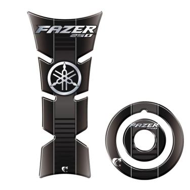 Imagem de Adesivo Protetor Tanque E Bocal Moto Yamaha Fazer 250 Preto