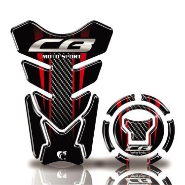 Imagem de Kit Protetor Tanque Adesivo Moto Honda Acima 2018 Cb 650R 1000R Vermelho