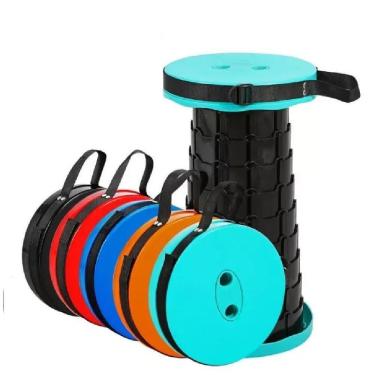 Imagem de Cadeira Pesca Dobravel Bolsa Banco Com Alça Banqueta Telescopica Praia Show Fila Acampamento Retratil