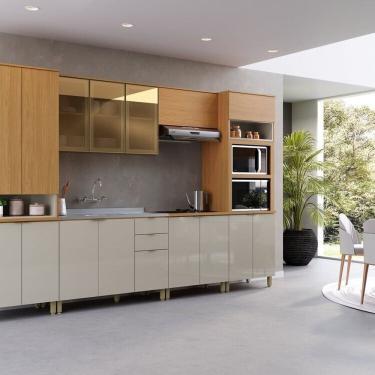 Imagem de Cozinha Modulada 6 Peças 16 Portas 2 Gavetas Karine Ii Angelin/Nude