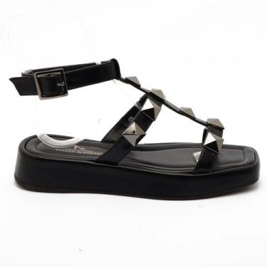 Imagem de Sandália Feminina Sapato da Corte Flatform Spikes, S preto, 36
