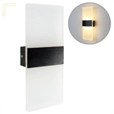 Imagem de Arandela Interna Acrilico Alumínio Preto Led Integrado Lup94 - Acende 