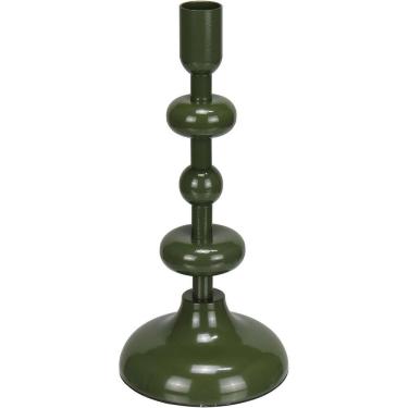 Imagem de CASTIÇAL DECORATIVO PORTA VELA HOME&CO METAL 22x10x10cm VERDE