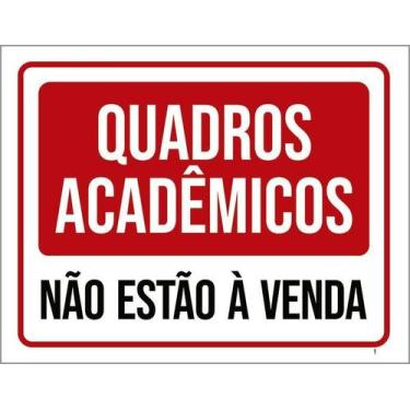 Imagem de Kit 5 Placa Acm Quadros Acadêmicos Não Estão Venda 18X23 - Sinalizo