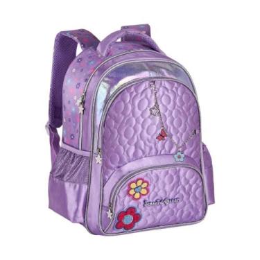 Imagem de Mochila Costas Escolar Juvenil Shine Elegance Lilás Sweet - Clio Style