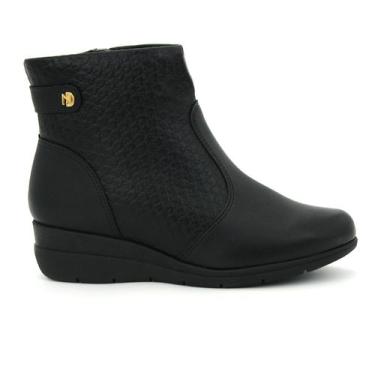 Imagem de Bota Modare 7085.100 Salto Baixo Anabela Cano Curto Feminino, 35, Pret