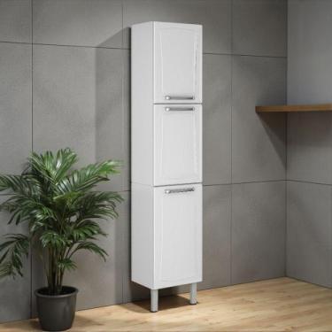 Imagem de Paneleiro 3 Portas Dobradiças Slow Motion 40cm em Aço Branco Tarsila I