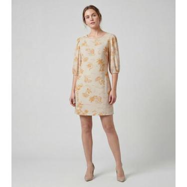 Imagem de Vestido Midi Com Manga Flare 3/4 Infinita Cor Bege, G, Bege