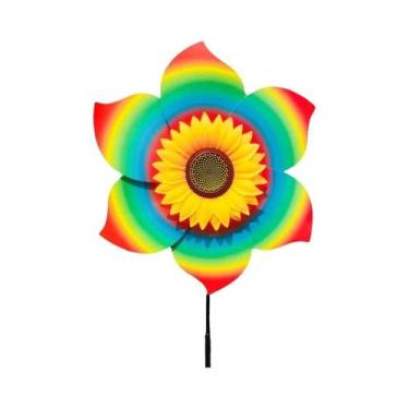 Imagem de Catavento Decorativo Giratório De Jardim Em Forma De Girassol Para Gra