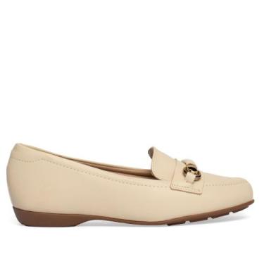 Imagem de Sapatilha Feminina Modare Fivela Dourada Bege Claro, Bege claro, 36