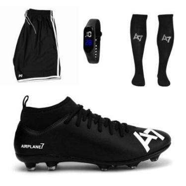 Imagem de Chuteira Botinha De Campo + Meião + Relógio + Short-Masculino