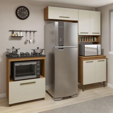 Imagem de Cozinha Completa Blumenau 6 Portas MDF 142.5cm Off White com Tampo para Cooktop