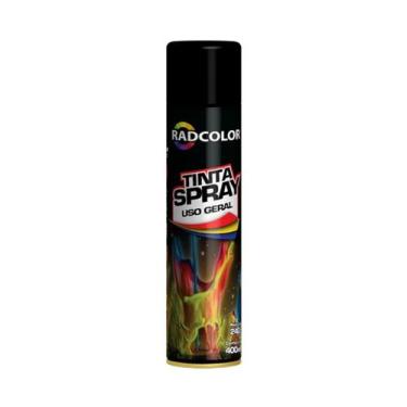 Imagem de Tinta Spray Uso Geral Automotivo Radcolor 400ml Preto Brilhante Rc2101
