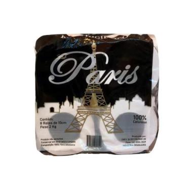 Imagem de Papel Higiênico Rolão Paris 100% Celulose Folha Simples - Fardo com 8 