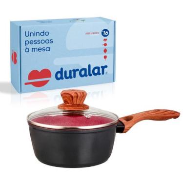 Imagem de Panela Com Cabo Cerâmica Antiaderente N16 Red Marble Duralar