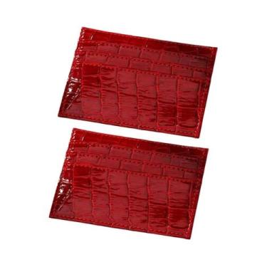 Imagem de Carteira Feminina Slim Minimalista Com Padrão De Crocodilo, Porta-cart