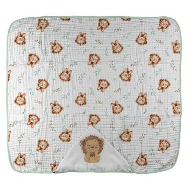 Imagem de Toalhão Soft Mais 3 Camadas de Fraldas 85cm x 1,05m Baby Joy, Leãozinh