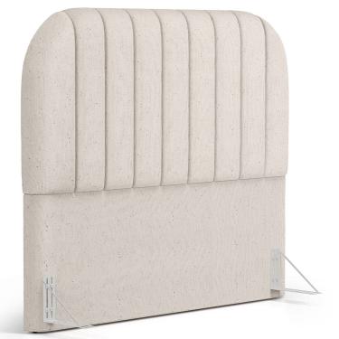 Imagem de Cabeceira Cama Box Casal Estofada Orgânica 140cm Alice W01 Linho Cru - Lyam Decor