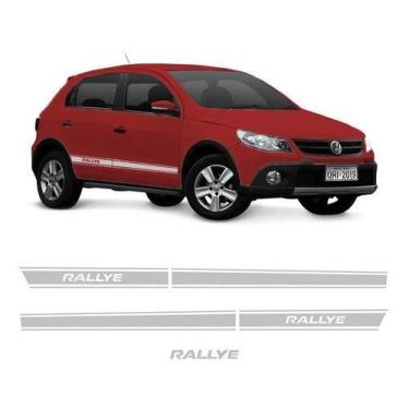 Imagem de Kit Adesivos Faixas Laterais Prata Vw Gol Rallye G5 2011 - onl