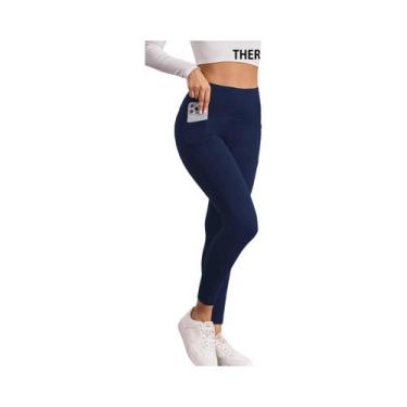 Imagem de Leggings Femininas De Cintura Alta Com Forro Térmico E Bolsos, Quentes