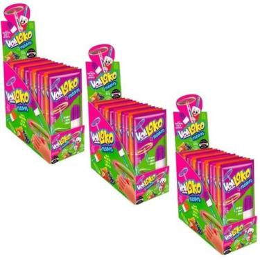 Imagem de Pirulito Voa Loko Neon Sabores Morango Uva e Laranja 90 Un - Danilla