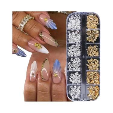 Imagem de Acessórios De Decoração DIY Para Unhas Com 12 Grades De Rebites Metáli