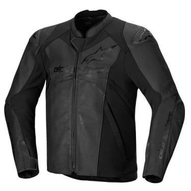 Imagem de Jaqueta Alpinestars Moto Motociclista Faster V3 Couro Preto, Preto, 56